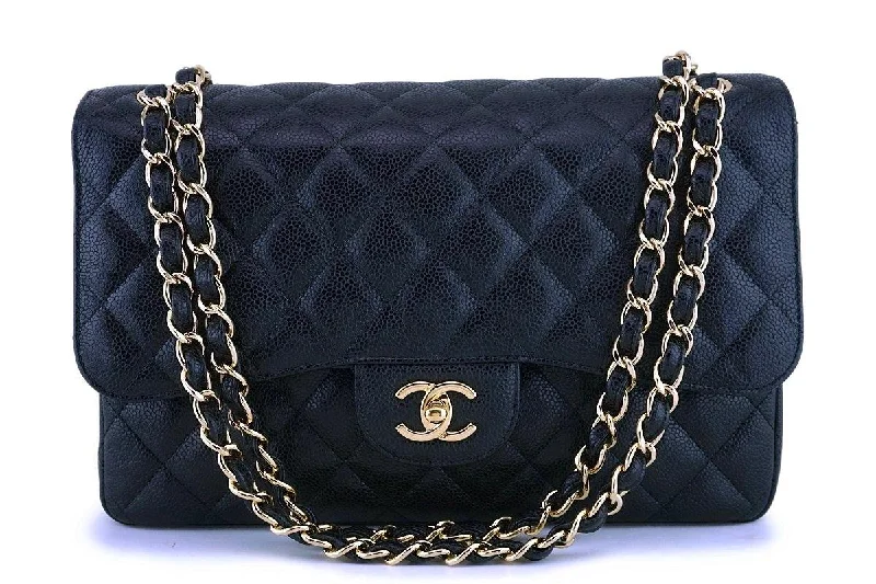 Chanel Chain Strap Handbag for Everyday UseChanel Black Caviar Jumbo Classic Double Flap Bag GHW