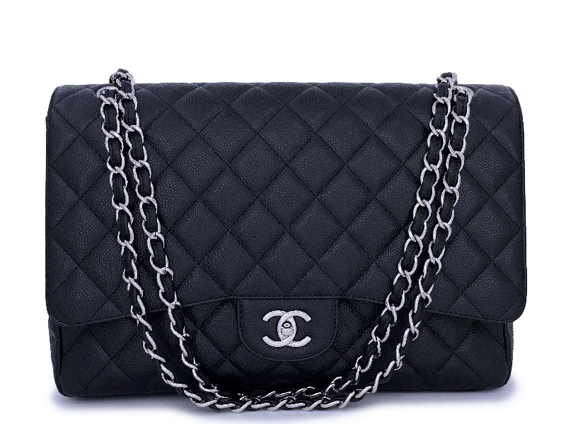 Chanel Small Crossbody Bag for TravelChanel Black Caviar Maxi Classic Single Flap Bag SHW