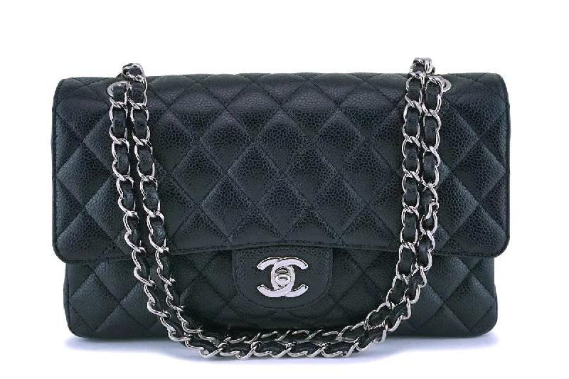 Chanel All - Match Handbag for Versatile StylingChanel Black  Caviar Medium Classic Double Flap Bag SHW