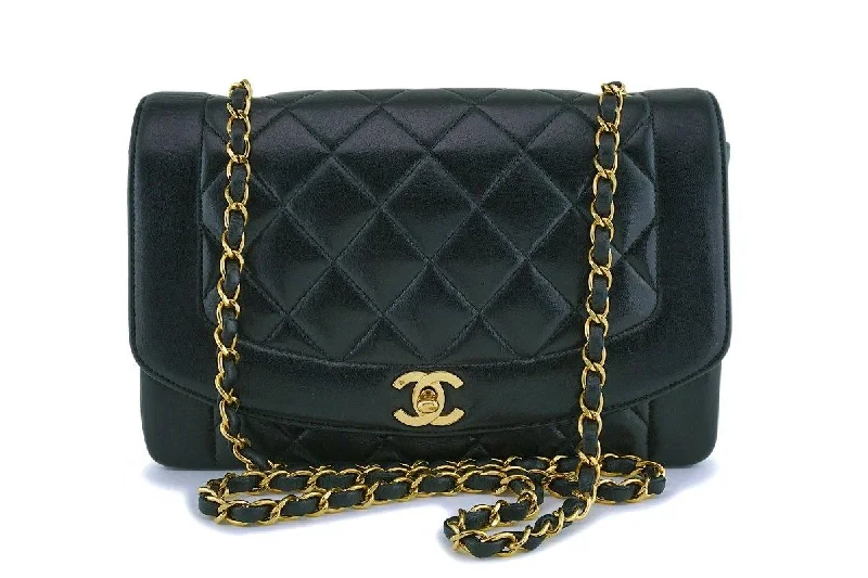 Chanel Small Crossbody Bag for TravelChanel Black Vintage Lambskin Medium Diana Classic Flap Bag 24k GHW