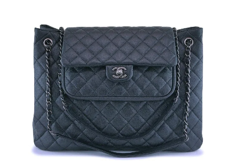 Chanel Chain Strap Handbag for Everyday UseChanel Charcoal Gray Caviar Classic Flap Timeless Tote Bag