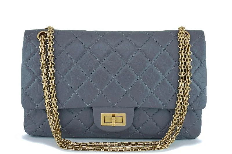 Chanel Designer Handbag with Unique DesignChanel Gray Large 227 Classic 2.55 Reissue Flap Bag GHW