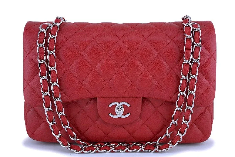 Chanel Classic Flap Bag for Evening PartyChanel Red Caviar Jumbo Classic Double Flap Bag SHW