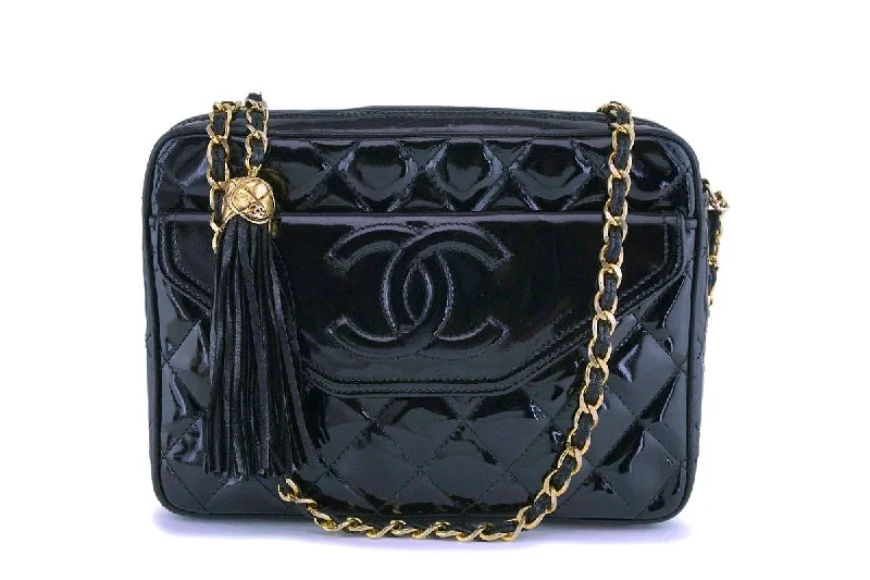 Chanel Black Handbag for Business MeetingsChanel Vintage Black Patent Camera Case Bag 24k GHW