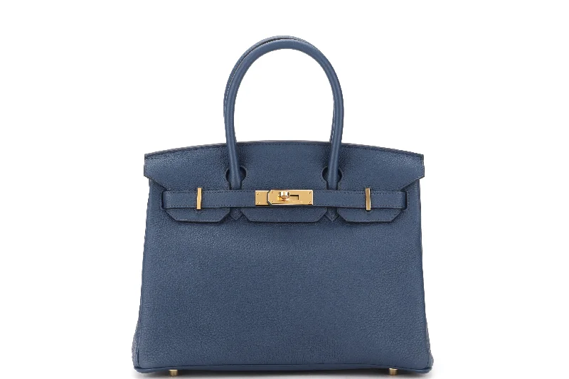 HERMES BIRKIN 30 (STAMP Z) BLUE DE PRUSSE TOGO LEATHER GOLD HARDWARE, WITH KEYS, LOCK, RAINCOAT, DUST COVER & BOX