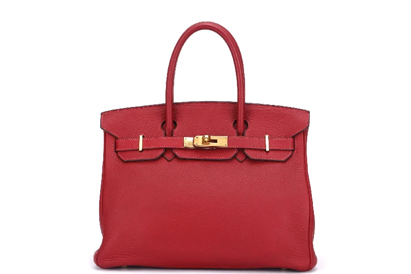 HERMES BIRKIN 30 (STAMP I (2005)) ROUGE GARANCE FJORD LEATHER GOLD HARDWARE, WITH KEYS, LOCK, RAINCOAT & DUST COVER