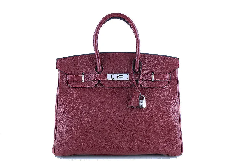 Hermes Red Rouge H 35cm Birkin Bag, Clemence PHW