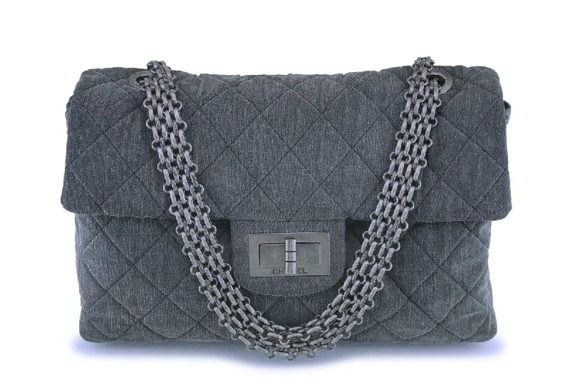 Chanel Colorful Handbag for Spring OutfitsRare Chanel Gray XXL Supermodel Reissue Flap Bag RHW