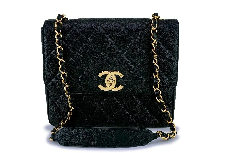 Chanel Limited Edition Handbag for CollectorsRare Chanel Vintage Caviar Large/Jumbo Square Classic Flap Bag 24k GHW