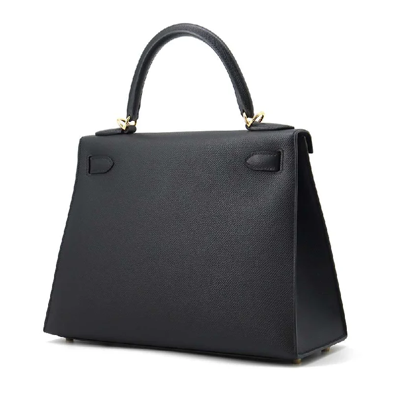 HERMES Kelly Sellier Black Epsom Size 28