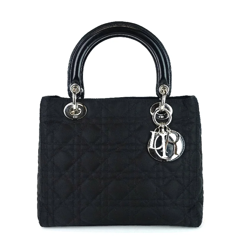 Luxury Christian Dior crossbody bags with a chain - link strapLady Dior Medium Cannage Nylon Bag