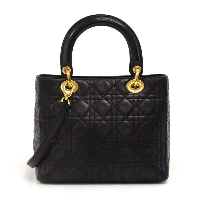 Christian Dior handbags with a detachable mirror for on - the - go touch - upsLady Dior Cannage Quilt Leather Medium Bag