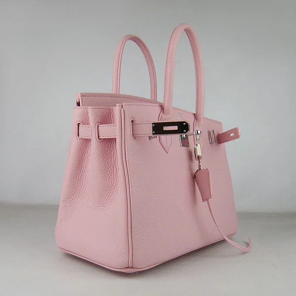 Hermes Birkin 30cm Togo Leather Handbags Pink Silver