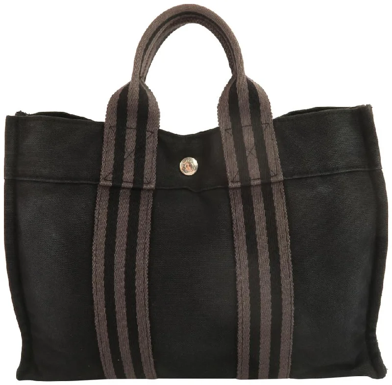 Hermès Fourre Tout Pm Black Canvas Tote