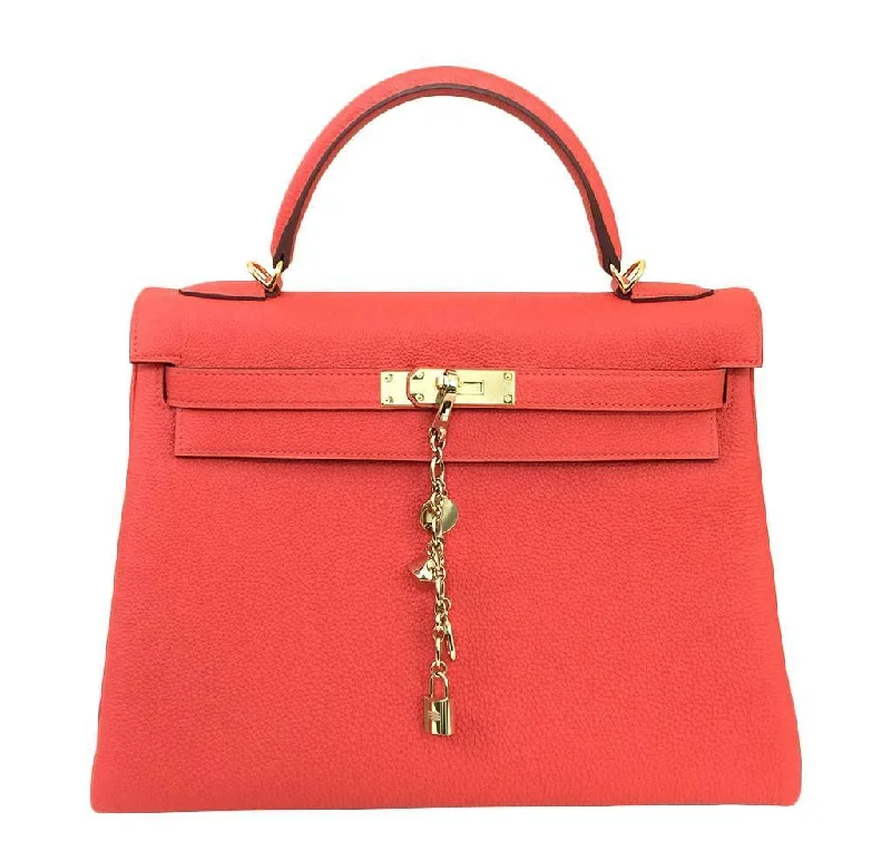 Hermès Kelly 32 Capucine Togo Bag GHW