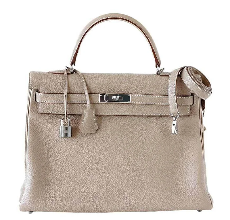 Hermès Kelly 35 Argile Supple Bag PHW