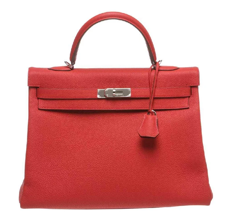 Hermès Kelly 35 Red Bag Palladium Hardware