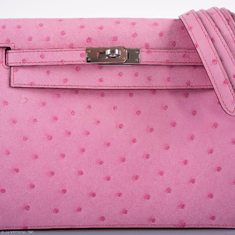 Hermès Kelly Danse II 5P Bubblegum Pink Ostrich Palladium Hardware