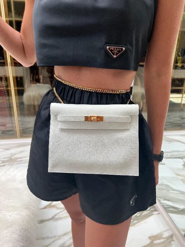 Hermès Kelly Danse II White Evercolor leather with Gold Hardware