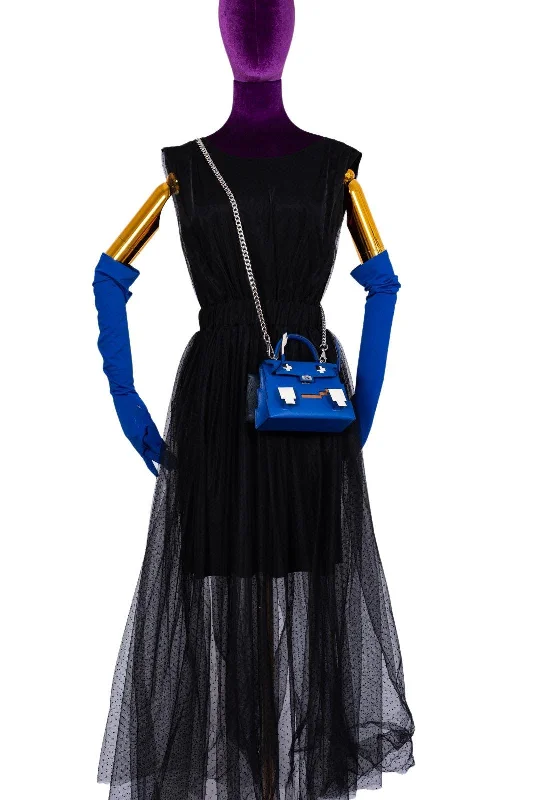 Hermès Kelly Doll Quelle Idole Picto Blue Royale, Nata, Gold Epsom with Palladium Hardware