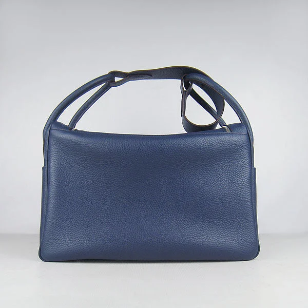 Hermes Lindy 34cm handbag 6208 dark blue Silver