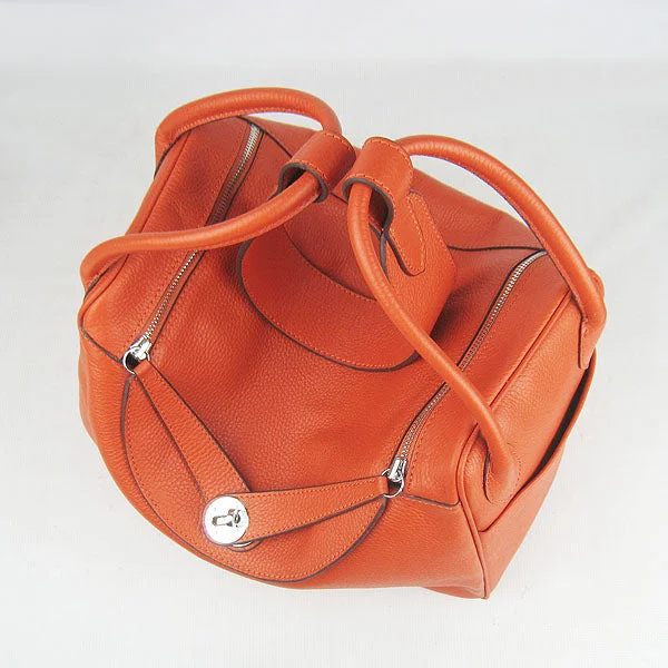 Hermes Lindy 34cm handbag 6208 orange Silver