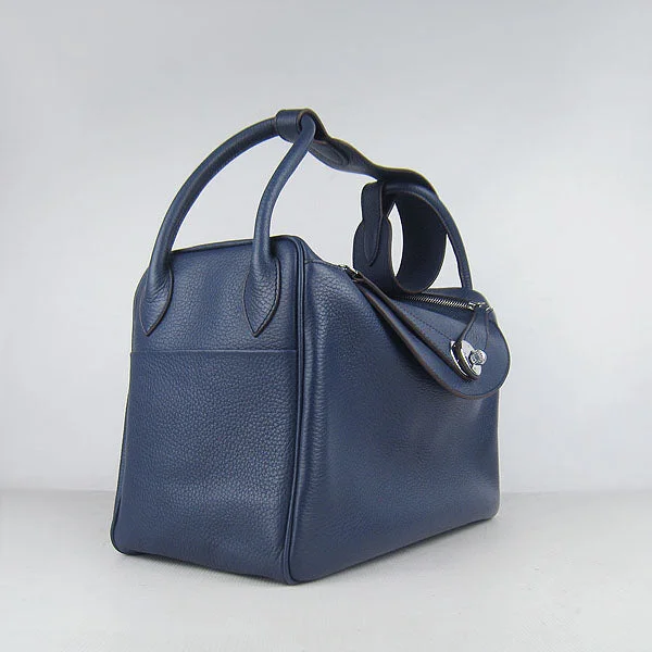 Hermes Lindy 6208 Ladies Lambskin Blue Handbag