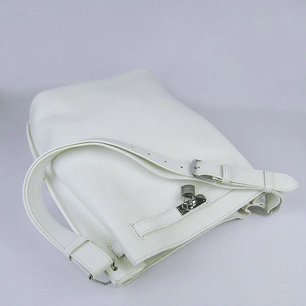 Hermes Nappa Leather Shoulder Bag H2804 white Silver