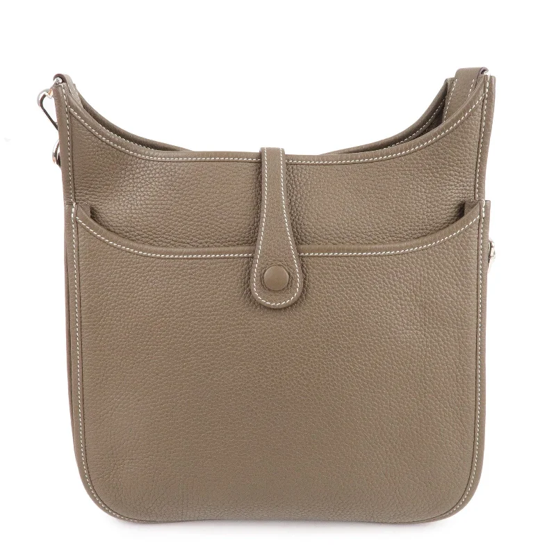 HERMES Taurillon Clemence Evelyne 3PM Shoulder Bag Etoupe